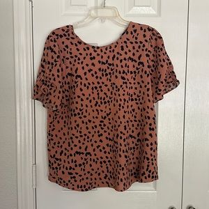 Papermoon Claudia Ruched Sleeve Blouse - Animal Print - M